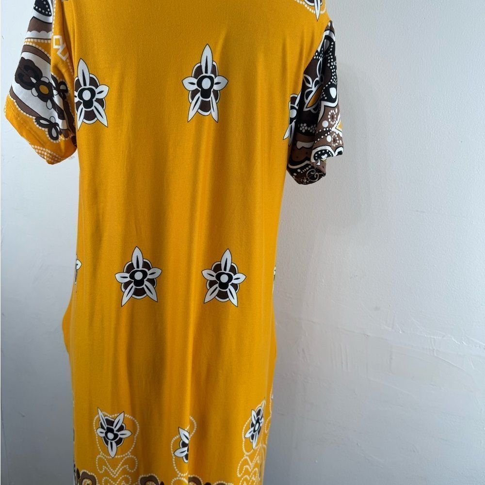 Yellow Floral Short Sleeve Dress - Picture 4 of 4